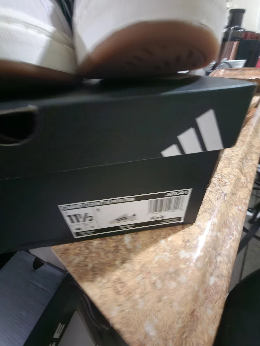 Adidas White Suede Sneakers with Black Stripes